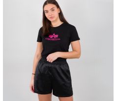 ALPHA INDUSTRIES tričko New Basic T Wmn Neon Print - čierne/ružové (black/neon pink)