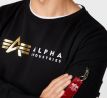 ALPHA INDUSTRIES mikina Alpha Label Sweater Foil Print - čierna (black)