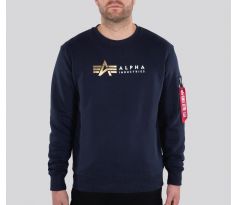 ALPHA INDUSTRIES mikina Alpha Label Sweater Foil Print - tmavo modrá (repl. blue)