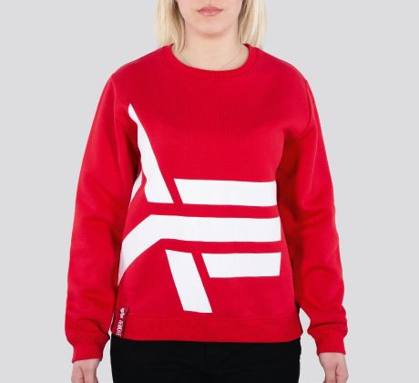 ALPHA INDUSTRIES mikina Side Logo Sweater Wmn - červená (speed red)