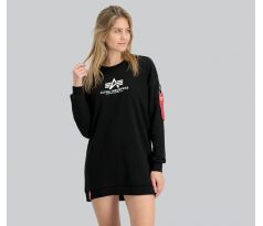 ALPHA INDUSTRIES mikina Basic Long Sweater OS Wmn - čierna (black)