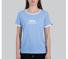 ALPHA INDUSTRIES tričko Basic T Contrast ML Wmn - bledo modré (light blue)