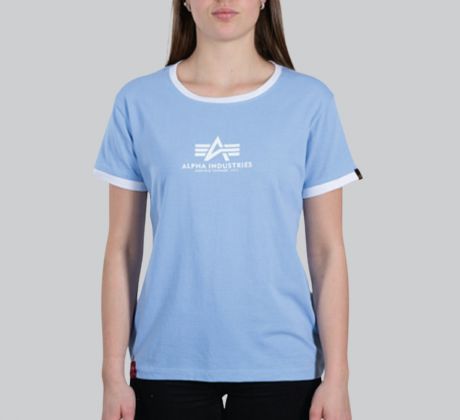 ALPHA INDUSTRIES tričko Basic T Contrast ML Wmn - bledo modré (light blue)