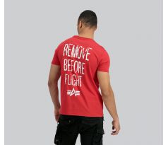 ALPHA INDUSTRIES tričko RBF Moto T - červené/biele (speed red/white)