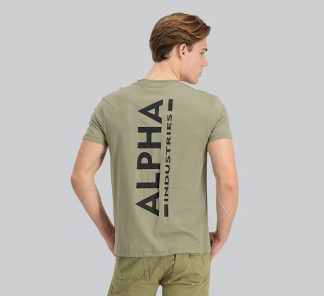 ALPHA INDUSTRIES tričko Backprint T - olivové/čierne (olive/black)